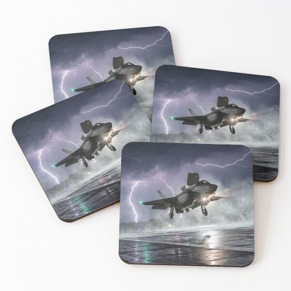Item preview, F-35B Vertical Landing Amid Lightning Storm designed and sold by Airpower Art.