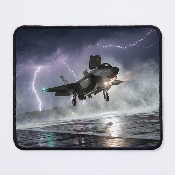 Item preview, F-35B Vertical Landing Amid Lightning Storm designed and sold by Airpower Art.