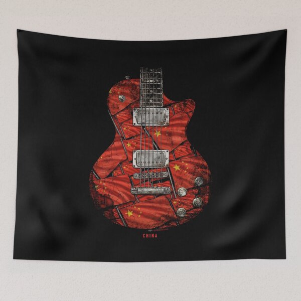 Item preview, Crimson Rhythm – China Flag Electric Guitar Art designed and sold by HexOne.