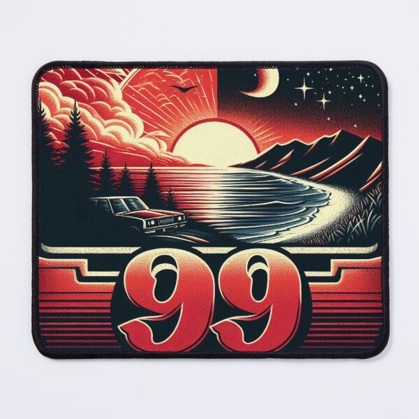 Item preview, Retro Beach Sunset 99 Badge designed and sold by AcruxUltra.