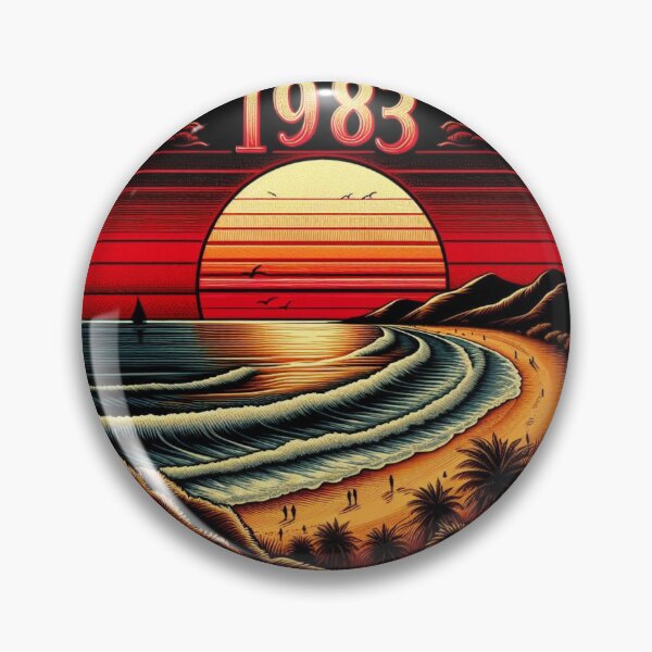 Item preview, 1983 Vintage Beach Sunset Emblem designed and sold by AcruxUltra.