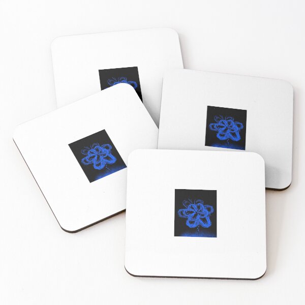 Item preview, Neon Blue Dripping Flower on Black designed and sold by NylaInnerBloom.
