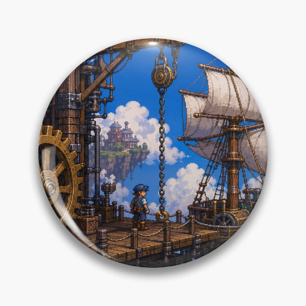 Artikelvorschau, JRPG Pixel Art: Clockwork Sky Port entworfen und verkauft von bapupa.