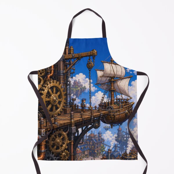 Item preview, Arte pixelado de JRPG: Puerto del cielo mecánico designed and sold by bapupa.