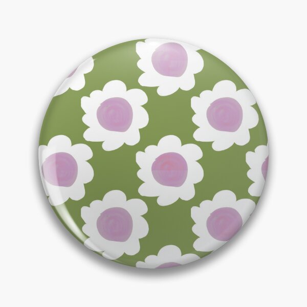 Item preview, Scandi Matcha Green Lilac Daisy Mid Century Retro Pattern designed and sold by CaramelCo.