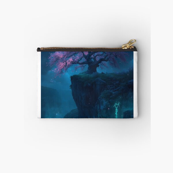 Item preview, Bioluminescent Tree of Life on Cliff Night Galaxy Wall Art designed and sold by Pyt27.
