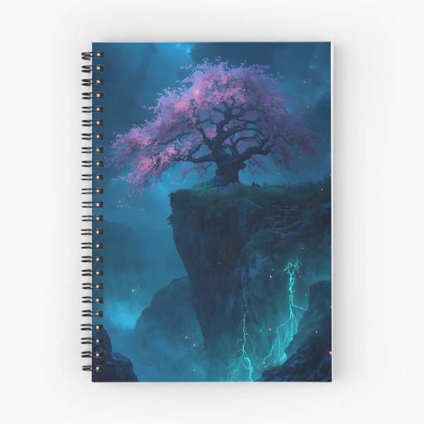 Item preview, Bioluminescent Tree of Life on Cliff Night Galaxy Wall Art designed and sold by Pyt27.
