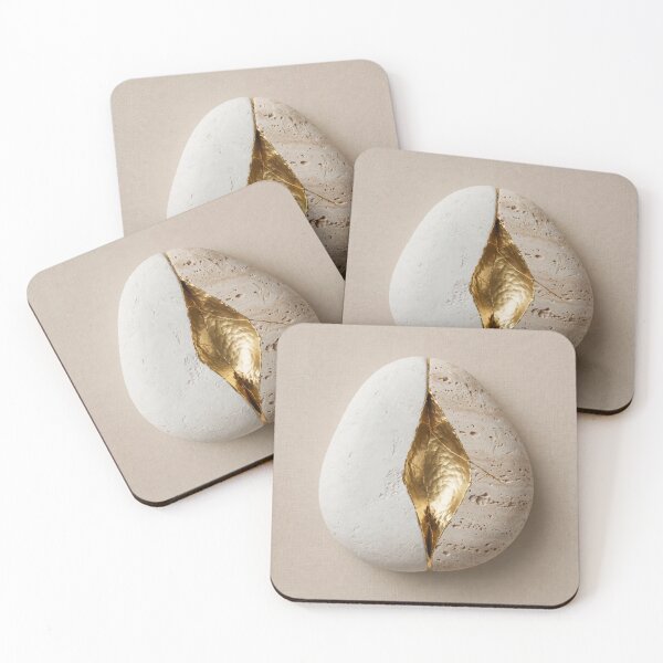 Item preview, Minimalist Japandi Kintsugi stone with gold designed and sold by NovarianDesign.