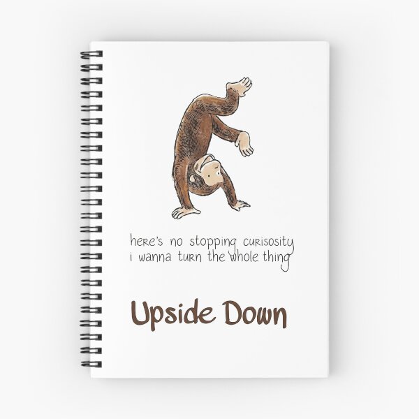 Item preview, Curious Monkey Upside Down Surfboard Funny Retro Adventure T-Shirt designed and sold by VelourEmber.