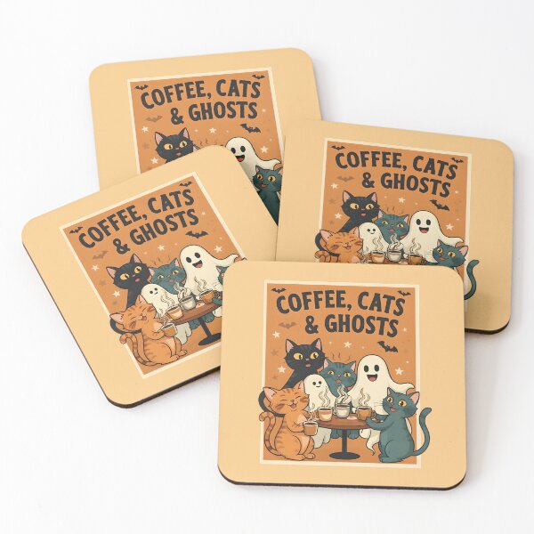 Item preview, Coffee, Cats & Ghosts designed and sold by ParadoxParadox.