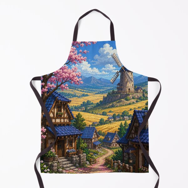 Item preview, Arte pixelado de JRPG: Pueblo del sendero de pétalos designed and sold by bapupa.