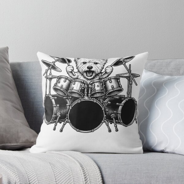 Item preview, West Highland White Terrier Playing Drums Drummer Dog Lover  designed and sold by DrewLawson.