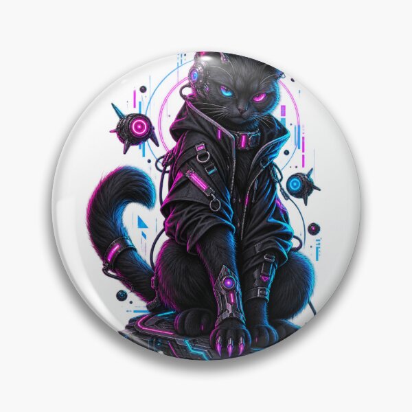 Item preview, Cyberpunk Cat — Neon Hacker designed and sold by Neerart.