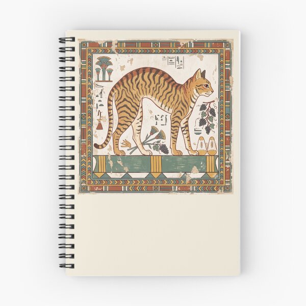 Item preview, Sacred Egyptian Cat - Ancient Tomb Fresco Feline Art Print designed and sold by FreiherrPK.