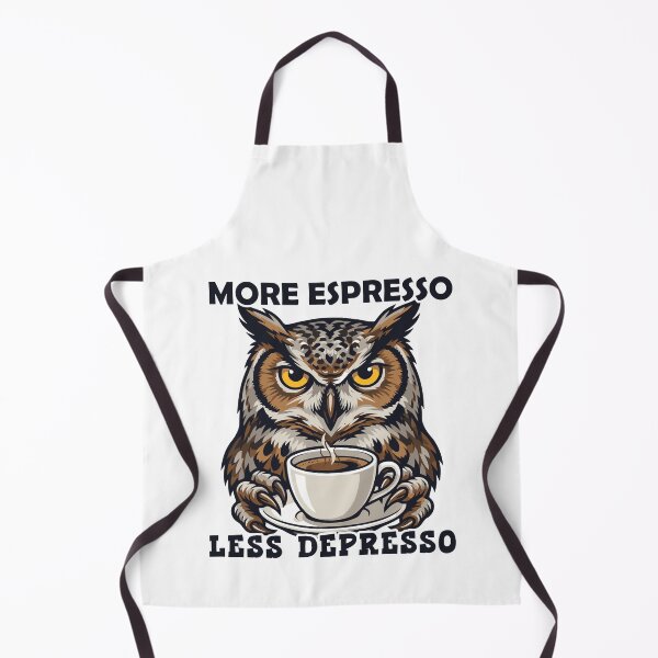 Item preview, Funny Owl Coffee More Espresso Less Depresso designed and sold by TEEDESIGMSTUDIO.