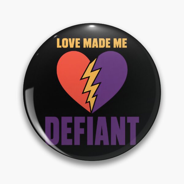 Item preview, Love Made Me Defiant Bold Rebellious Heart Quote designed and sold by TeeTimeTreasure.