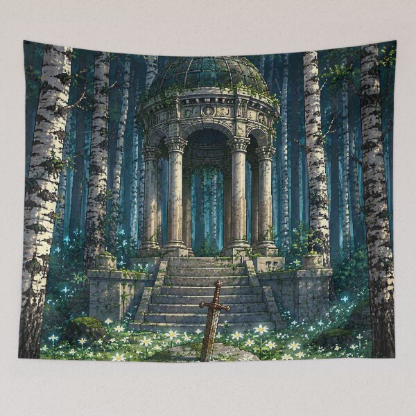 Item preview, Medieval Fantasy Pixel Art: Silver Knight Shrine designed and sold by bapupa.
