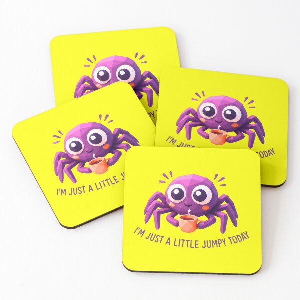 Item preview, Cute Jumpy Spider Coffee Quote designed and sold by MarCinu Art.