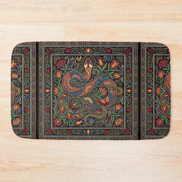 Item preview, Natrix Natrix - Folk Art Crowned Grass Snake Print designed and sold by FreiherrPK.