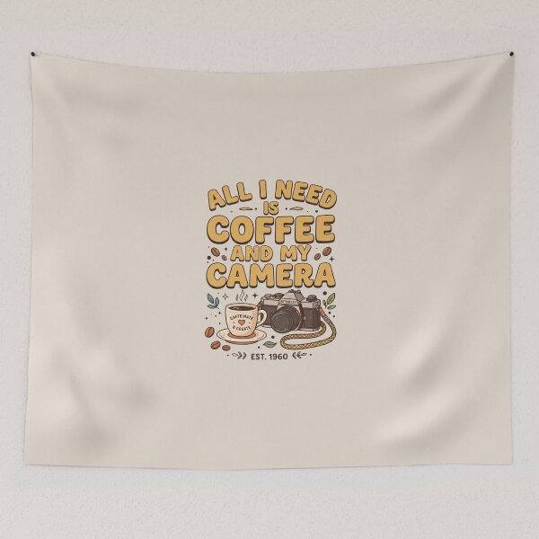 Item preview, All I Need Is Coffee And My Camera Vintage Photography designed and sold by dudelinart.