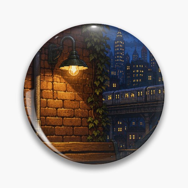 Item preview, Night City Lofi Pixel Art: Amber Alley Nook designed and sold by bapupa.