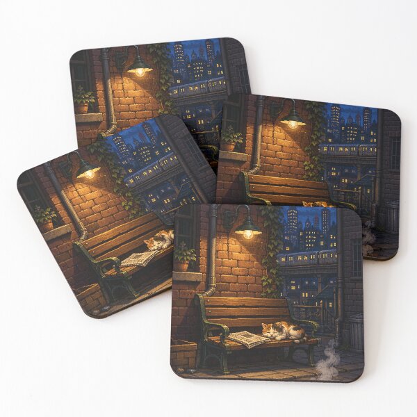 Item preview, Night City Lofi Pixel Art: Amber Alley Nook designed and sold by bapupa.