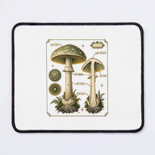 Item preview, Mushroom Anatomy | Vintage Mycology Specimen Chart Art | Mycologist Gift designed and sold by Brackenlume Studio.