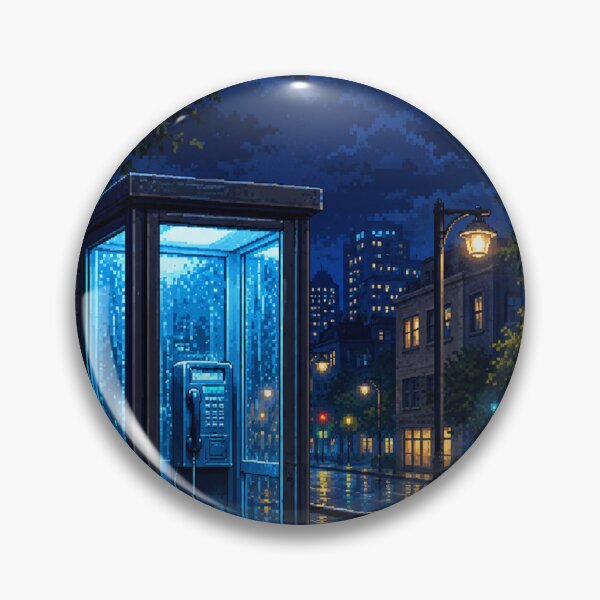 Item preview, Night City Lofi Pixel Art: Blue Neon Rain designed and sold by bapupa.