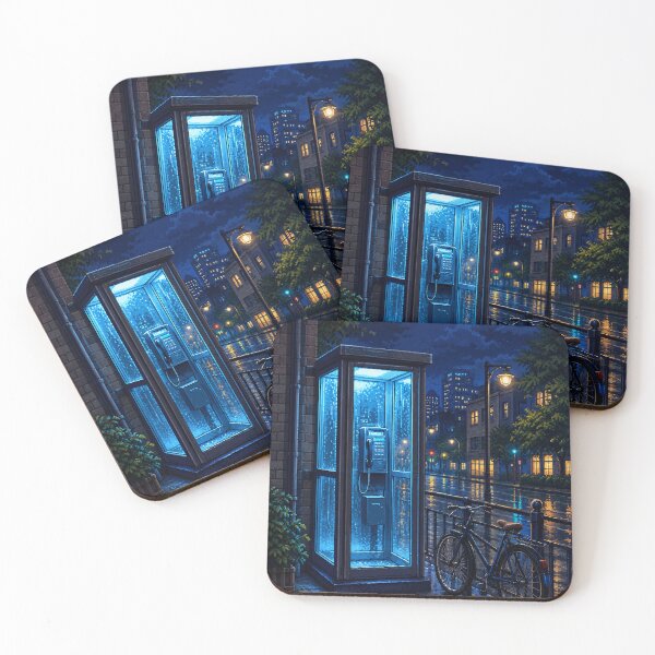 Item preview, Night City Lofi Pixel Art: Blue Neon Rain designed and sold by bapupa.
