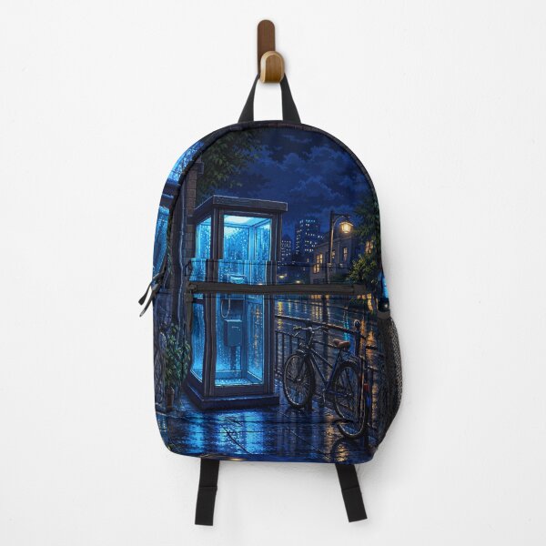 Item preview, Night City Lofi Pixel Art: Blue Neon Rain designed and sold by bapupa.