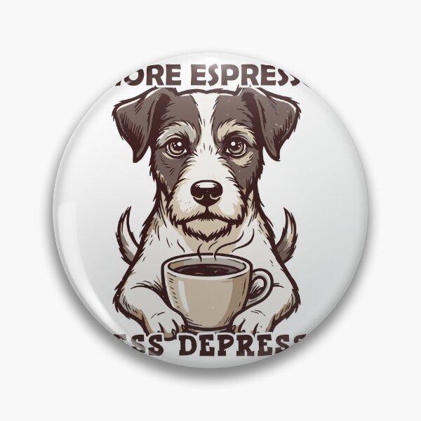 Item preview, More Espresso Less Depresso Funny Dog Coffee Lover designed and sold by TEEDESIGMSTUDIO.