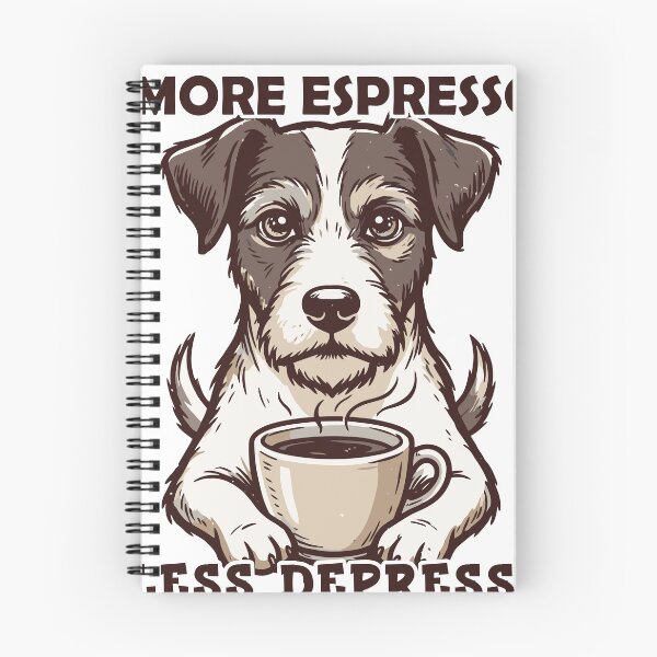 Item preview, More Espresso Less Depresso Funny Dog Coffee Lover designed and sold by TEEDESIGMSTUDIO.