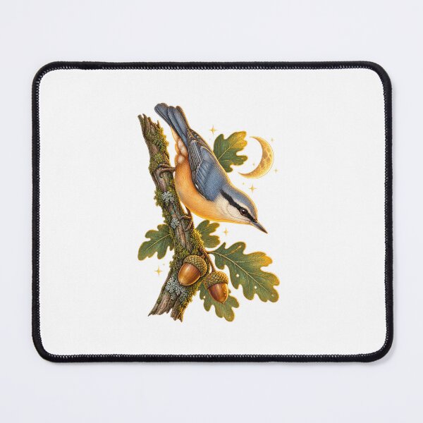 Item preview, Nuthatch | Moonlit Oak Garden Bird Art | British Birdwatcher Gift designed and sold by Brackenlume Studio.