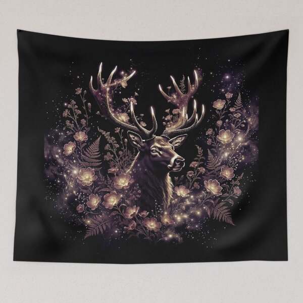 Item preview, Mystic Stag | Dark Cottagecore Forest Art designed and sold by Briarmoire.