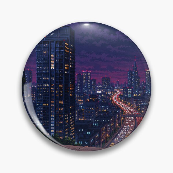 Item preview, Night City Lofi Pixel Art: Rooftop Edge Peace designed and sold by bapupa.