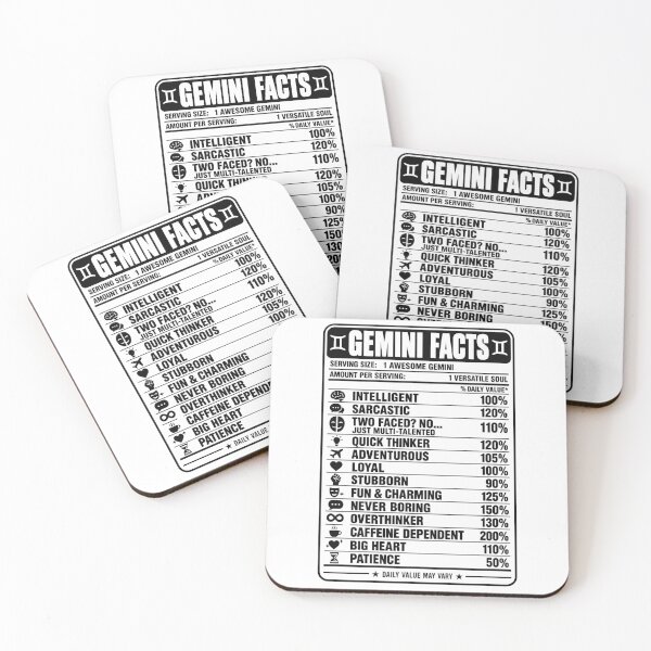 Item preview, Gemini Facts | Funny Zodiac Nutrition Label | Gemini Traits designed and sold by ZIGLWORKS.