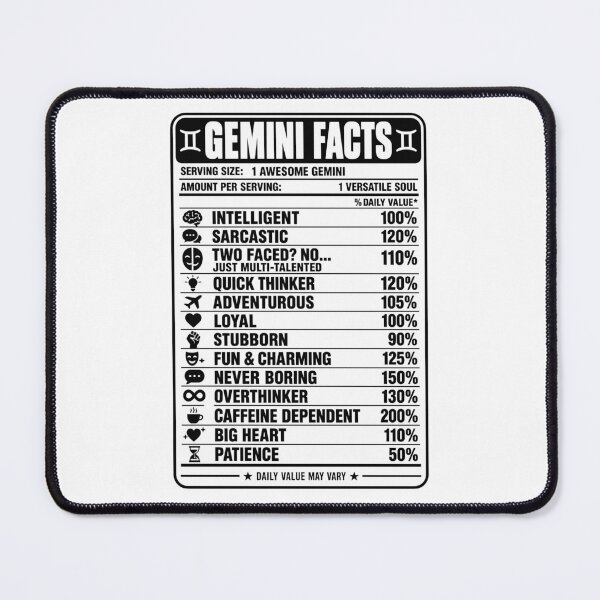 Item preview, Gemini Facts | Funny Zodiac Nutrition Label | Gemini Traits designed and sold by ZIGLWORKS.