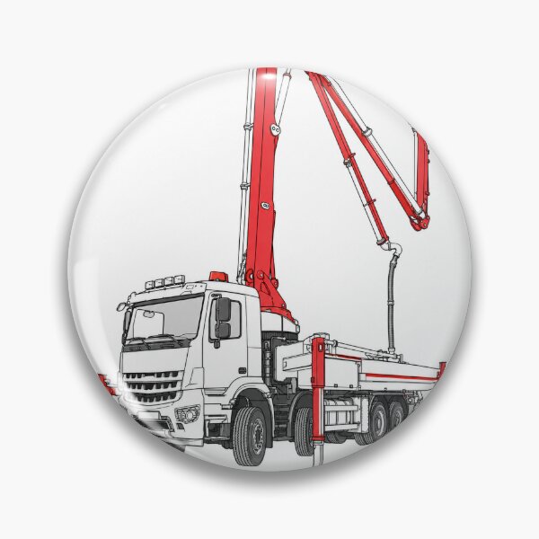 Item preview, Red Concrete Pump Truck – Detailed Construction Line Art designed and sold by ElceMare.