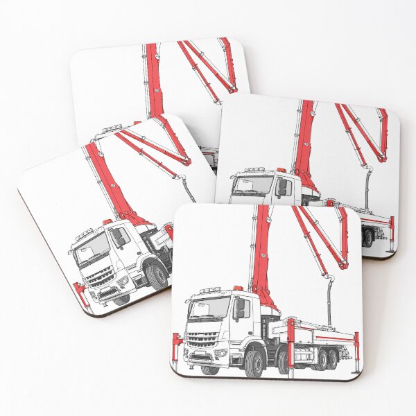 Item preview, Red Concrete Pump Truck – Detailed Construction Line Art designed and sold by ElceMare.