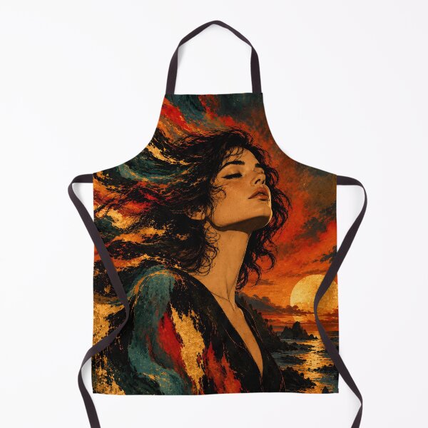 Item preview, Golden Woman – Abstract Portrait in Teal, Orange and Gold designed and sold by bauschberts.
