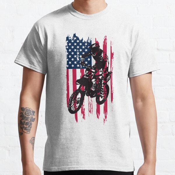 Item preview, Vintage Patriotic Dirt Bike Motocross USA American Flag designed and sold by mrsmitful.