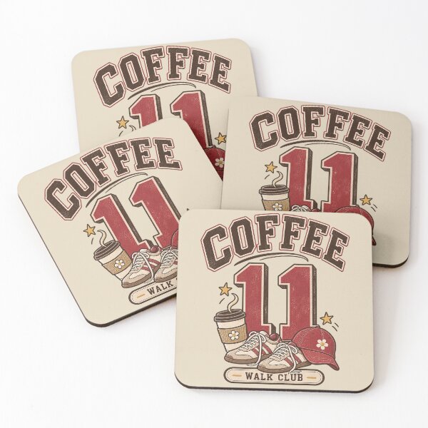 Item preview, Coffee 11 Walk Club Retro Collegiate Coffee Design designed and sold by Doodle Souq.