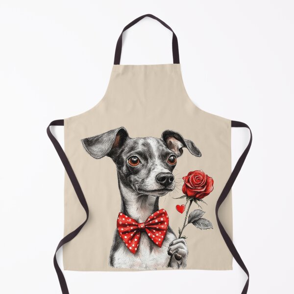 Item preview, Italian Greyhound with Red Rose and Polka Dot Bow Tie designed and sold by Erika Kaisersot.