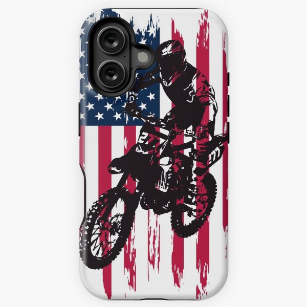Item preview, Vintage Patriotic Dirt Bike Motocross USA American Flag designed and sold by mrsmitful.