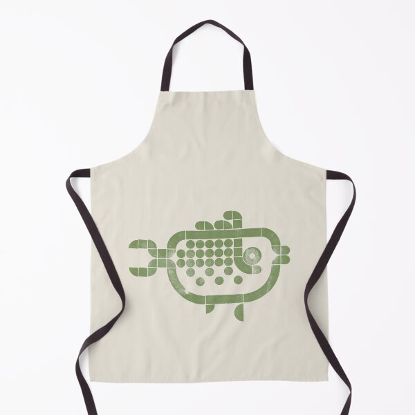 Item preview, Blue current — Fish | Geometric Marine Art - sage green designed and sold by POCOmuchoStudio.