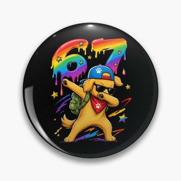 Item preview, Cool Dabbing Dog Number 67 Melting Rainbow designed and sold by Vermanartist.