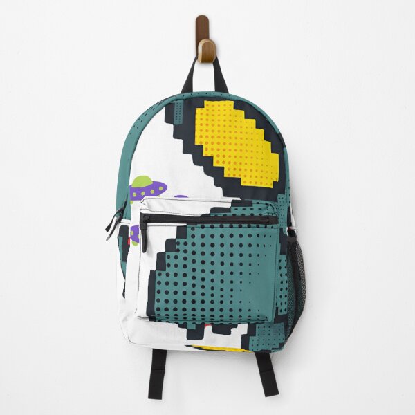 Item preview, Retro Pixel Art Alien and UFO Halftone 8-Bit Space Design designed and sold by Sem34.