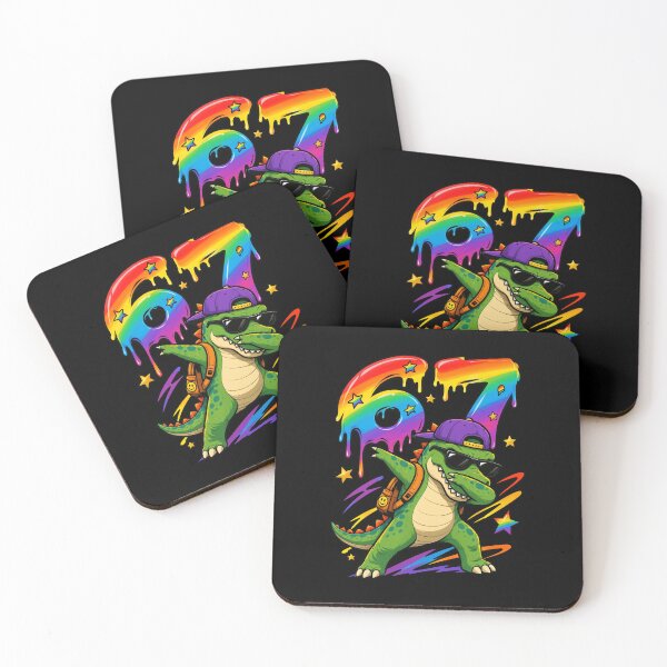 Item preview, Dabbing Dinosaur 67 Retro Rainbow Slime Cool Gamer T-Rex designed and sold by Vermanartist.
