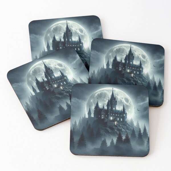 Item preview, Moonlit Gothic Castle Above the Dark Forest designed and sold by AcruxUltra.
