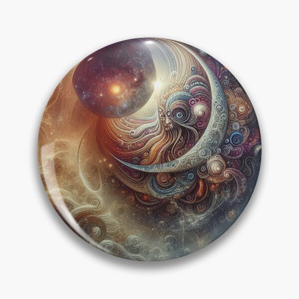 Item preview, Celestial Moon Orb in Golden Cosmic Clouds designed and sold by AcruxUltra.